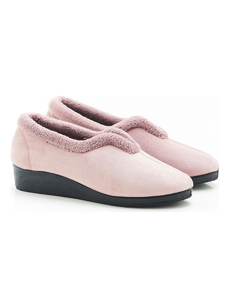 Chaussons velours - Damart Taupe - Kiabi
