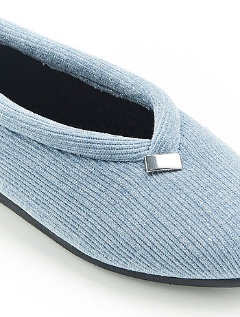 Chaussons velours côtelé brillant - Damart