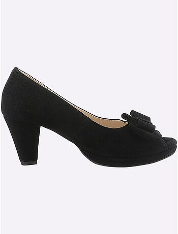 Chaussure à Bout Ouvert Cuir Velours De Chèvre - Taille Standard - Helline
