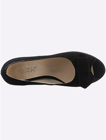 Chaussure à Bout Ouvert Cuir Velours De Chèvre - Taille Standard - Helline