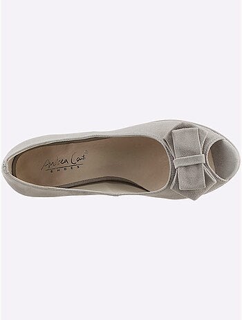 Chaussure à Bout Ouvert Cuir Velours De Chèvre - Taille Standard - Helline