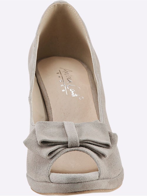 Chaussure à Bout Ouvert Cuir Velours De Chèvre - Taille Standard - helline - Kiabi