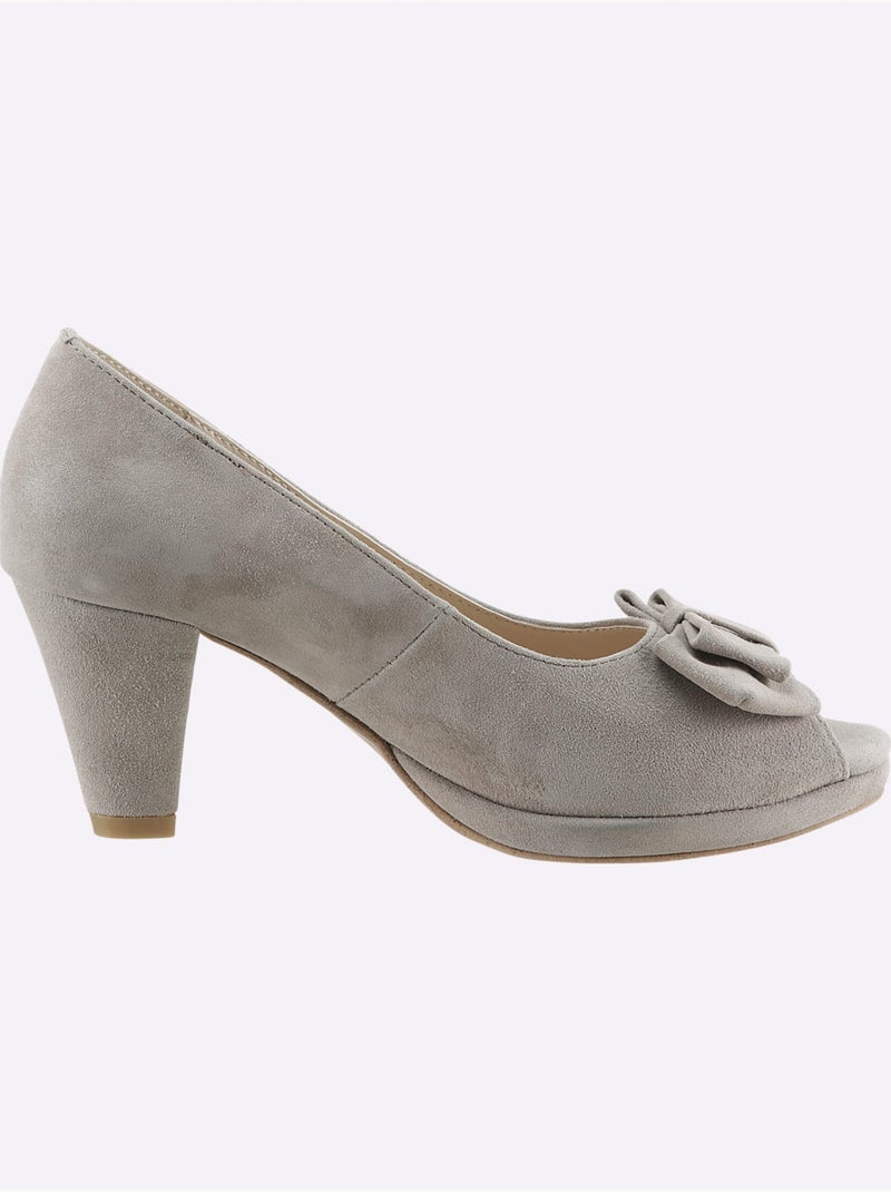 Chaussure à Bout Ouvert Cuir Velours De Chèvre - Taille Standard - helline Sable - Kiabi