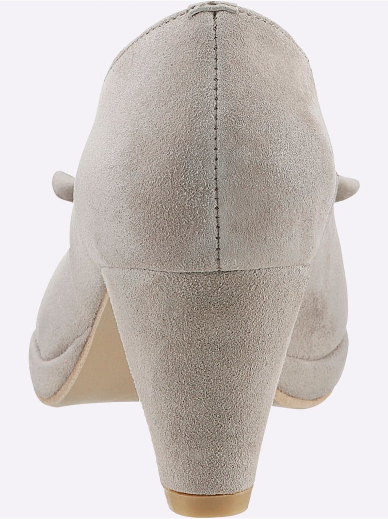 Chaussure à Bout Ouvert Cuir Velours De Chèvre - Taille Standard - helline Sable - Kiabi