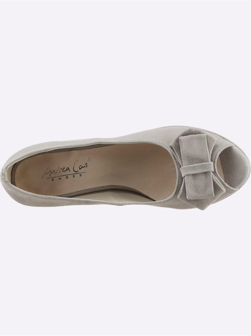 Chaussure à Bout Ouvert Cuir Velours De Chèvre - Taille Standard - helline Sable - Kiabi