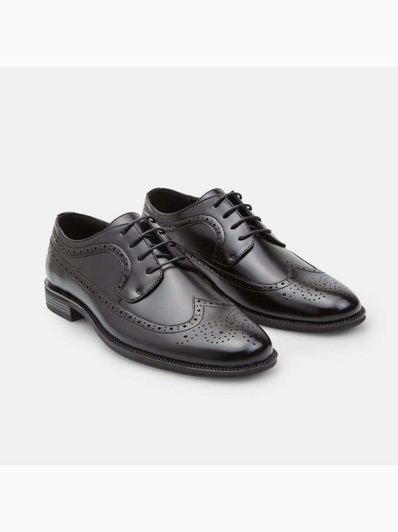 Chaussure à lacets avec brogue Bata Noir - Kiabi