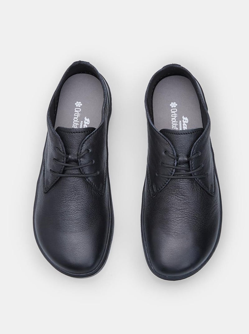 Chaussure à lacets Barefoot en cuir  Bata Noir - Kiabi
