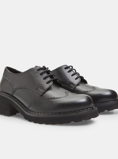 Chaussure à lacets en cuir avec talon de 4,5 cm BATA - Kiabi