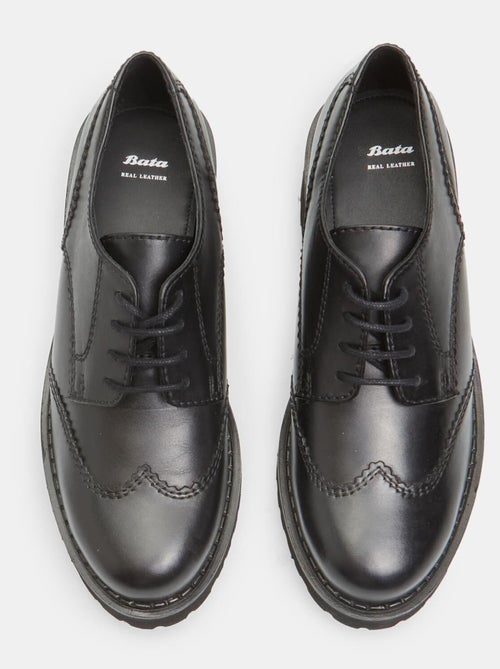 Chaussure à lacets en cuir avec talon de 4,5 cm BATA - Kiabi