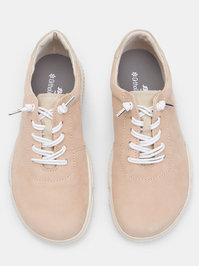 Chaussure à lacets en cuir  Bata Beige - Kiabi