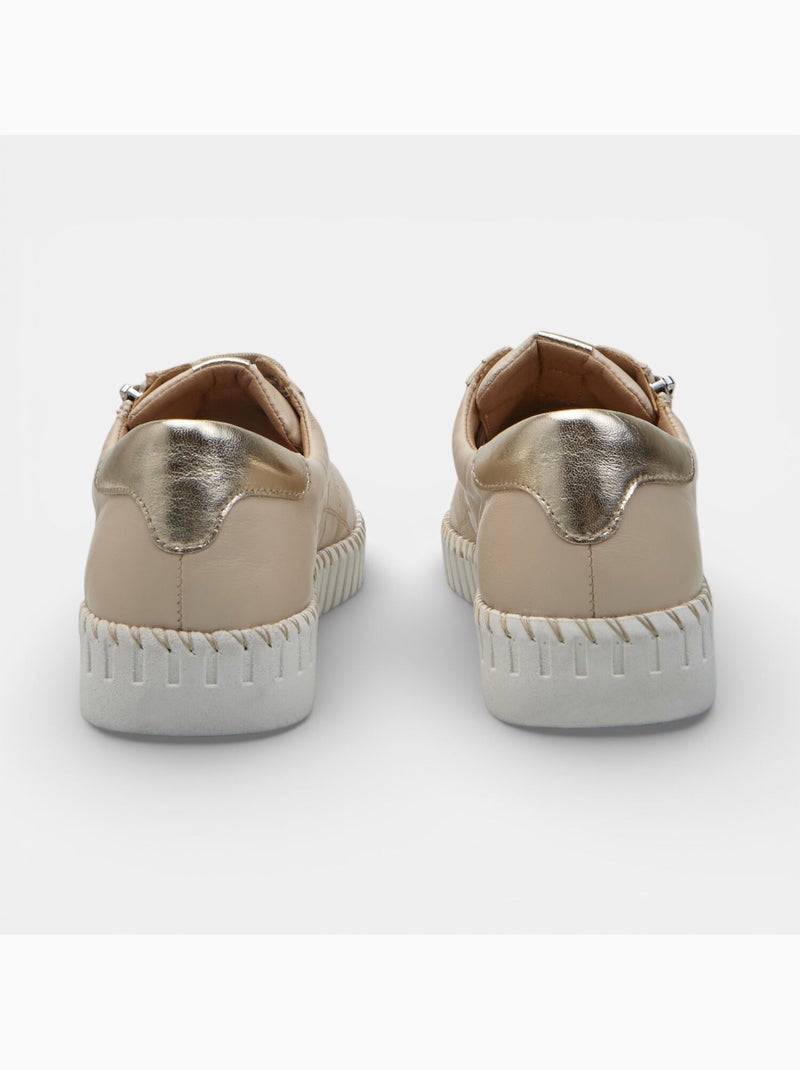Chaussure à lacets en cuir Bata Beige - Kiabi