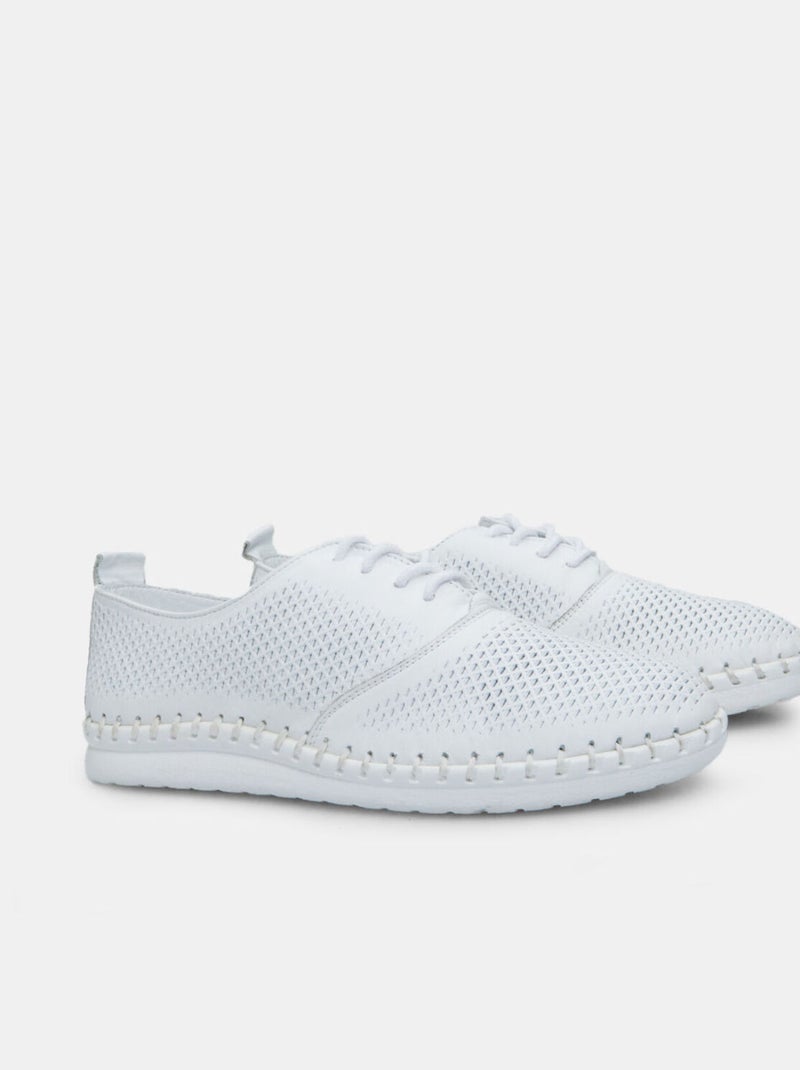Chaussure à lacets en cuir BATA Blanc - Kiabi