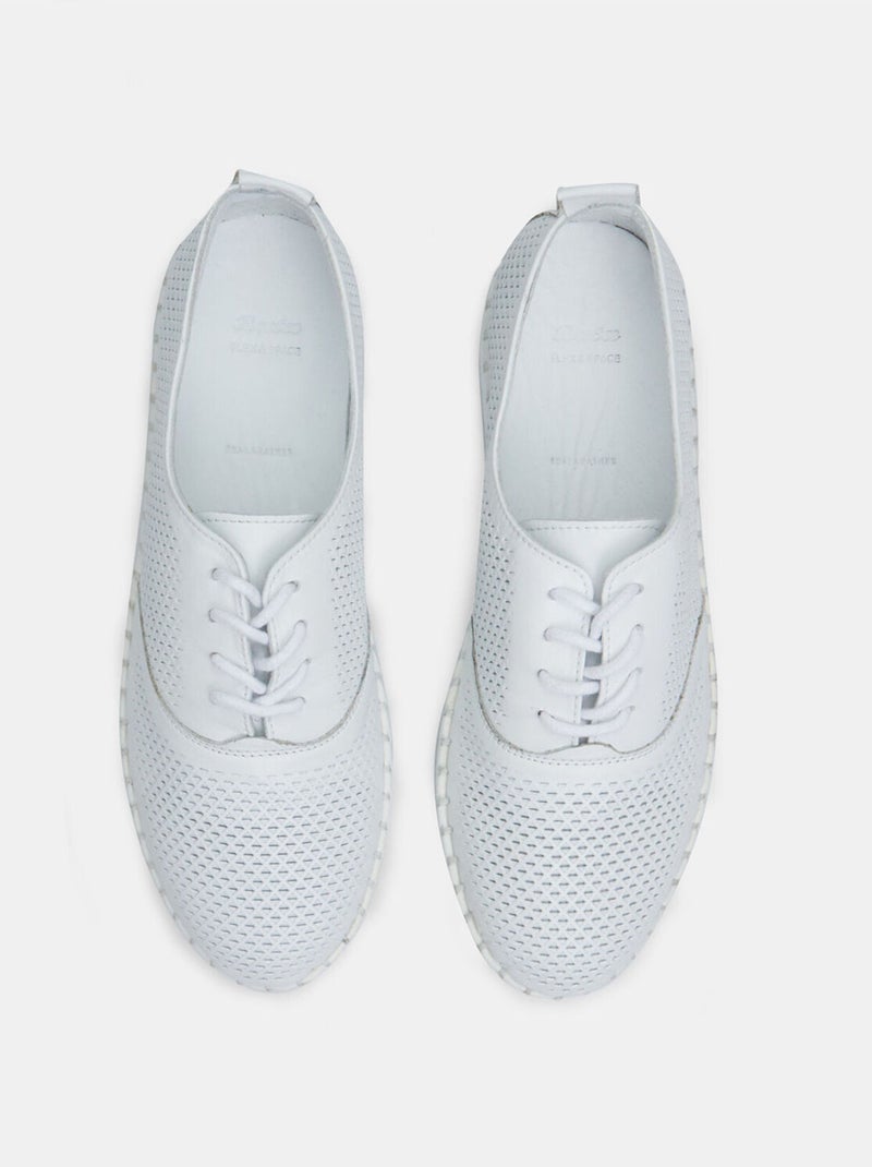 Chaussure à lacets en cuir BATA Blanc - Kiabi