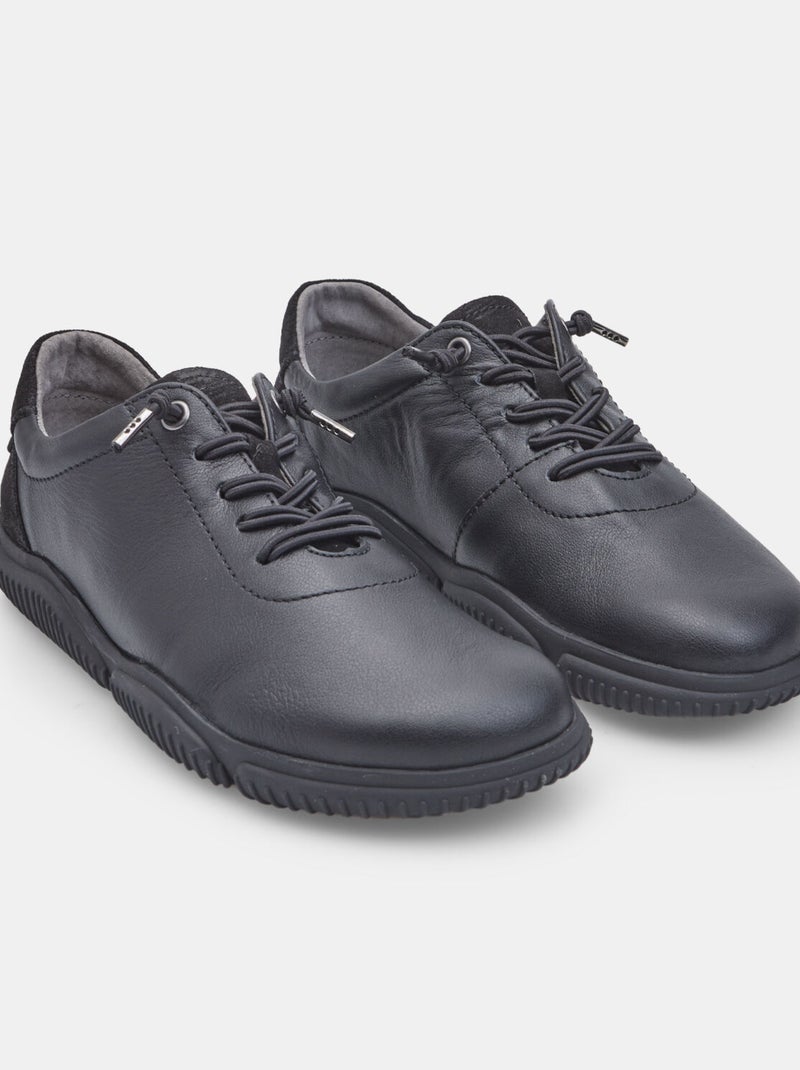 Chaussure à lacets en cuir  Bata Noir - Kiabi
