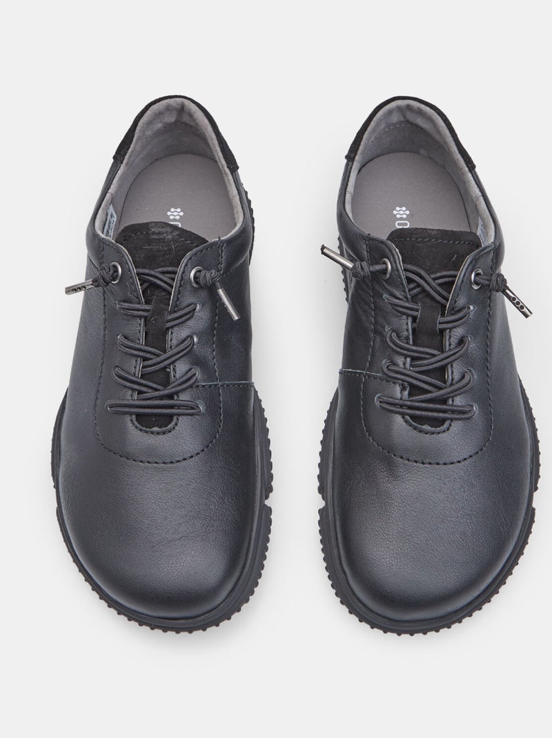 Chaussure à lacets en cuir  Bata Noir - Kiabi