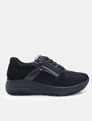 Chaussure à lacets en daim avec fermeture éclair Bata