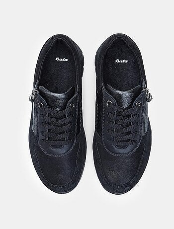 Chaussure à lacets en daim avec fermeture éclair Bata