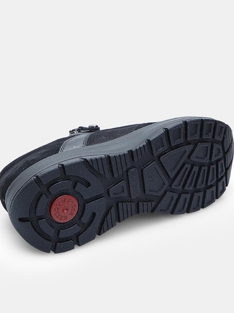 Chaussure à lacets en daim avec fermeture éclair  Bata Noir - Kiabi