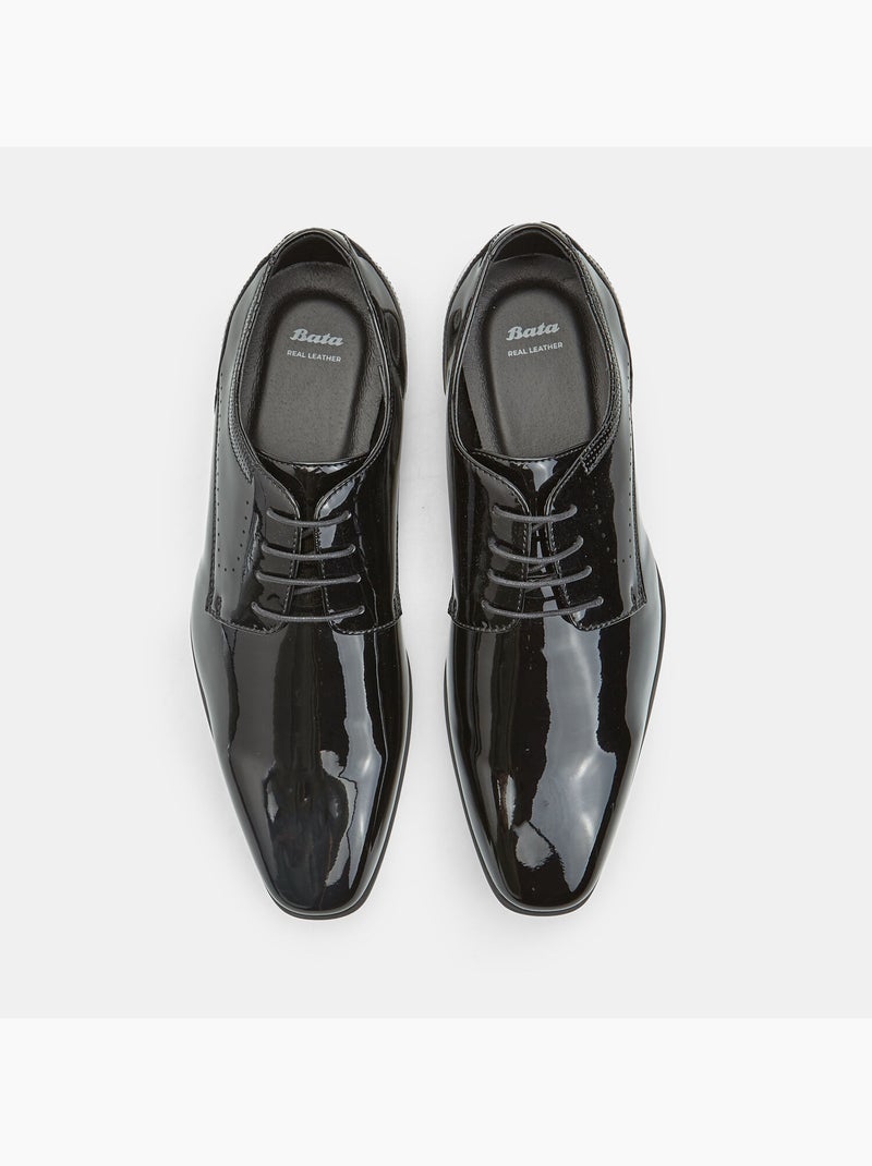 Chaussure à lacets pour homme en vernis Noir - Kiabi