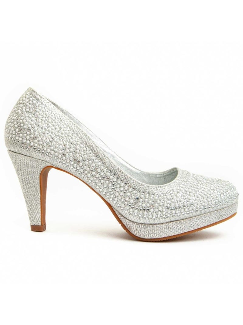 Chaussure à Talons Hauts Matériau Synthétique Montevita Argent - Kiabi