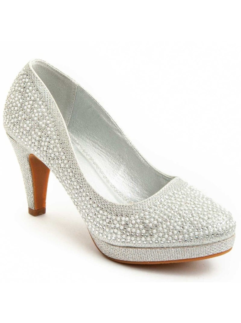 Chaussure à Talons Hauts Matériau Synthétique Montevita Argent - Kiabi