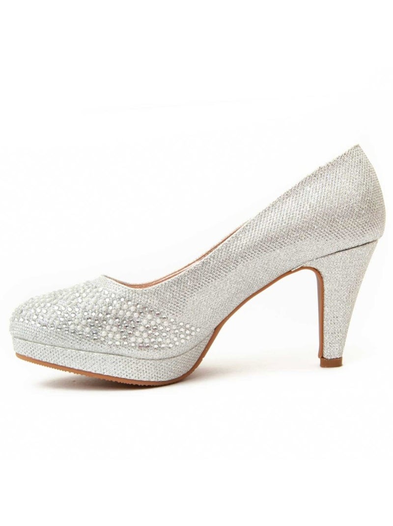Chaussure à Talons Hauts Matériel Synthétique Montevita Argent - Kiabi