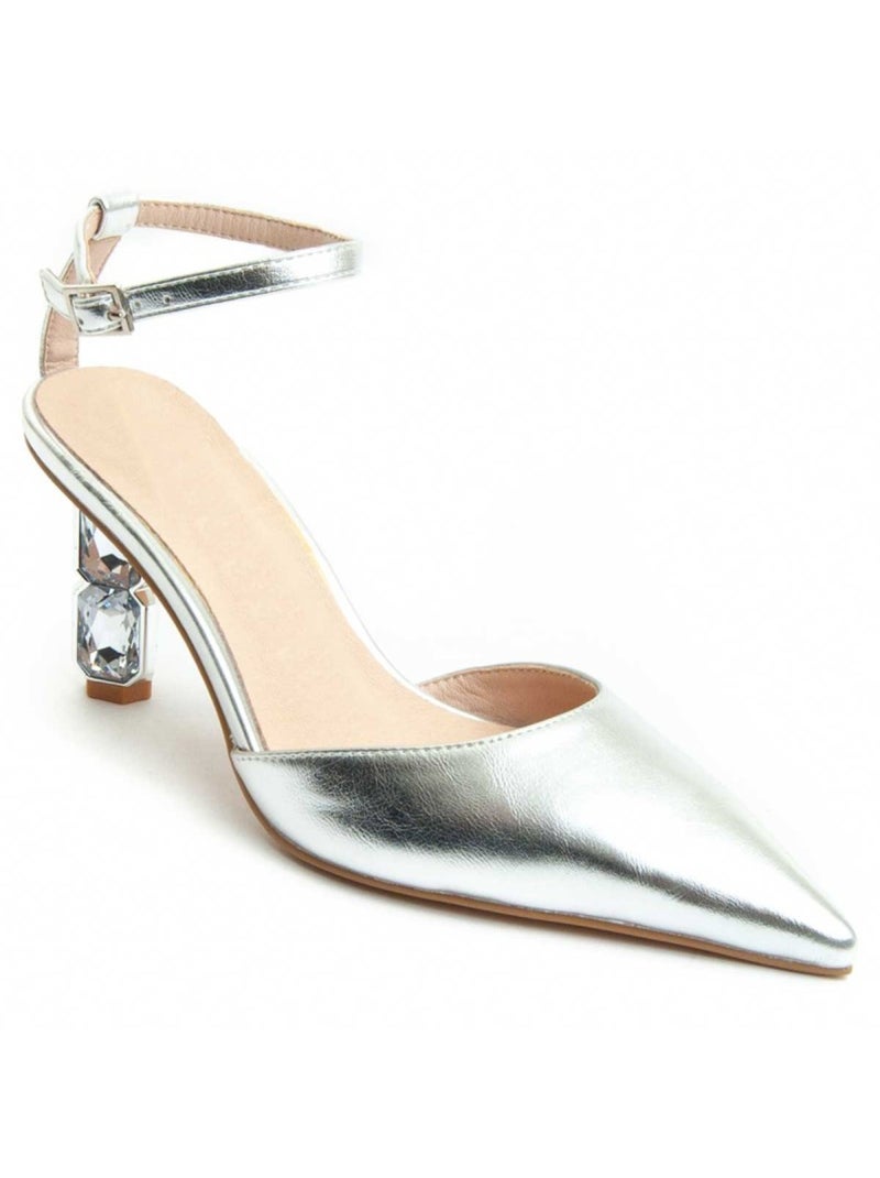 Chaussure à Talons Hauts Matériel Synthétique Montevita Argent - Kiabi