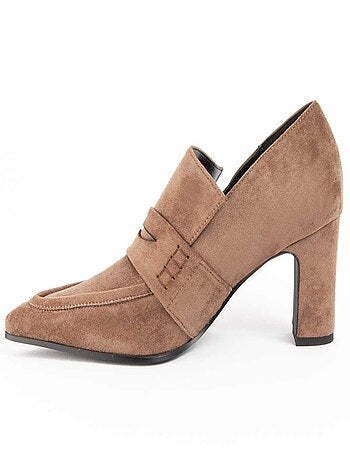 CHAUSSURE À TALONS HAUTS MATIÈRE SYNTHÉTIQUE ET TEXTILE BEIGE
