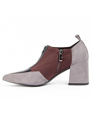 CHAUSSURE À TALONS HAUTS MATIÈRE SYNTHÉTIQUE ET TEXTILE GRIS