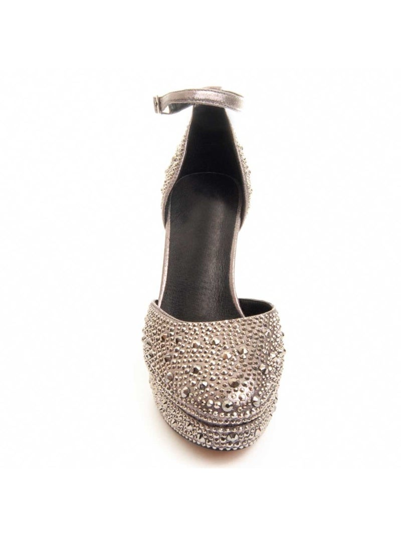 Chaussure à Talons Hauts Matière Synthétique Et Textile Montevita Gris - Kiabi