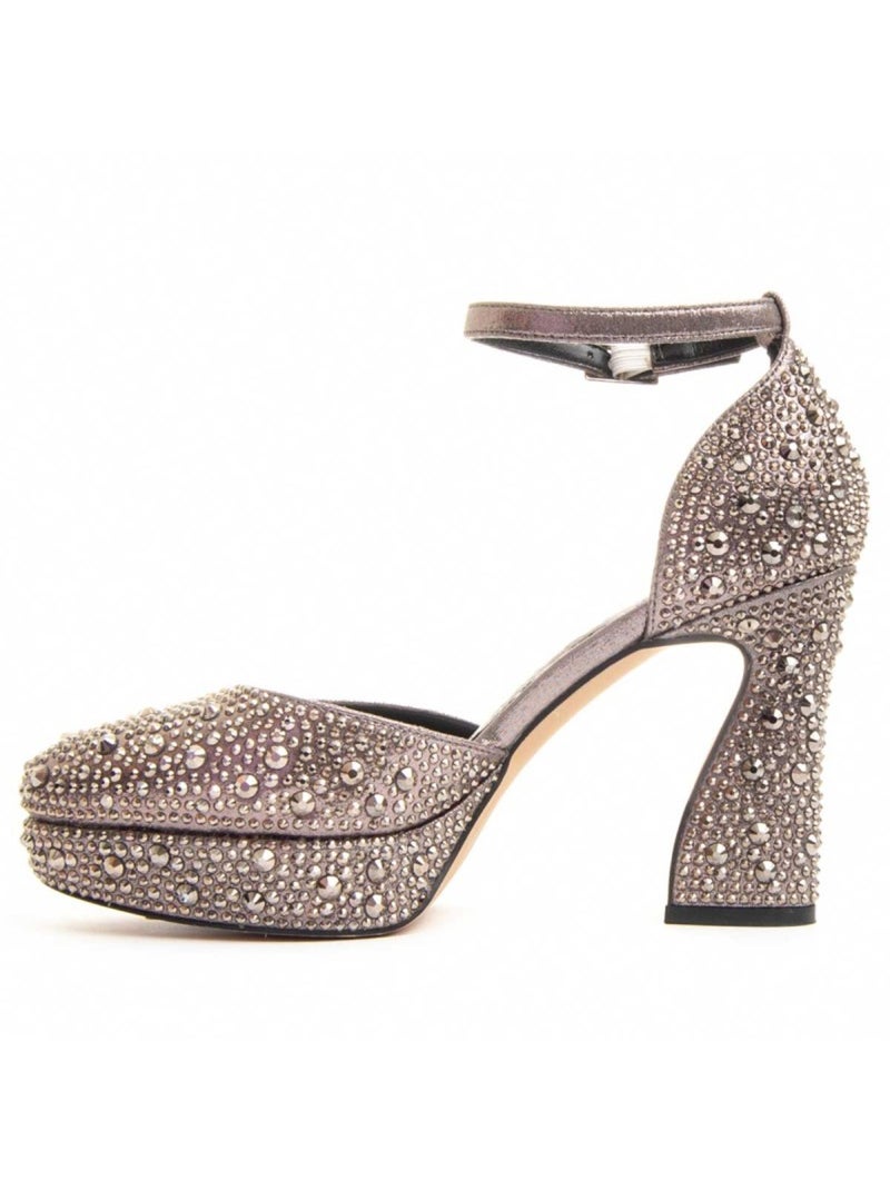 Chaussure à Talons Hauts Matière Synthétique Et Textile Montevita Gris - Kiabi