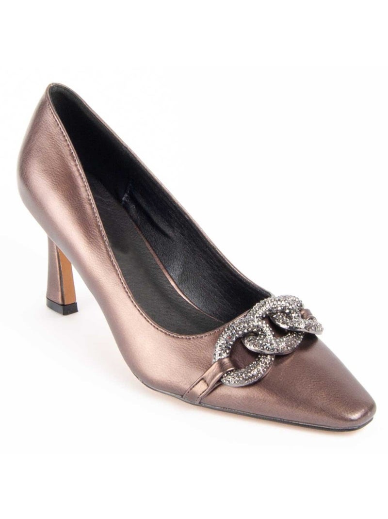 Chaussure à Talons Hauts Matière Synthétique Et Textile Montevita Marron - Kiabi