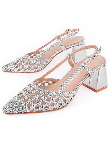CHAUSSURE À TALONS HAUTS SYNTHÉTIQUE ARGENT