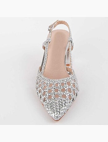 CHAUSSURE À TALONS HAUTS SYNTHÉTIQUE ARGENT