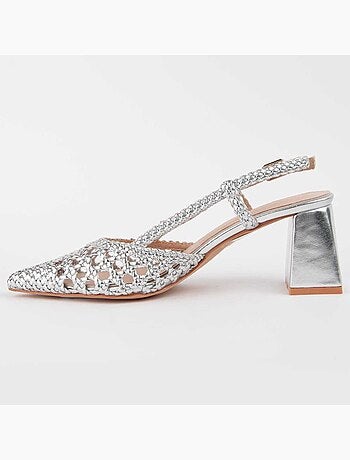 CHAUSSURE À TALONS HAUTS SYNTHÉTIQUE ARGENT