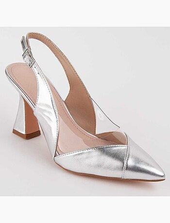 CHAUSSURE À TALONS HAUTS SYNTHÉTIQUE ARGENT