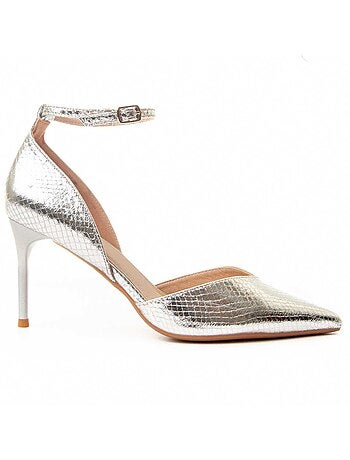 CHAUSSURE À TALONS HAUTS SYNTHÉTIQUE ARGENT