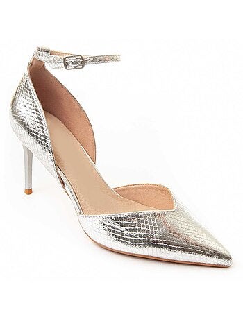 CHAUSSURE À TALONS HAUTS SYNTHÉTIQUE ARGENT