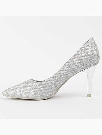 CHAUSSURE À TALONS HAUTS SYNTHÉTIQUE ARGENT