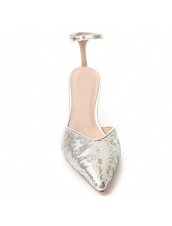 CHAUSSURE À TALONS HAUTS SYNTHÉTIQUE ARGENT