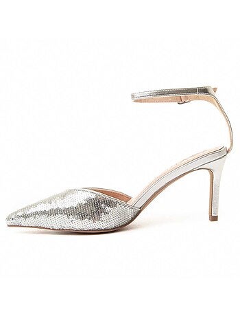 CHAUSSURE À TALONS HAUTS SYNTHÉTIQUE ARGENT