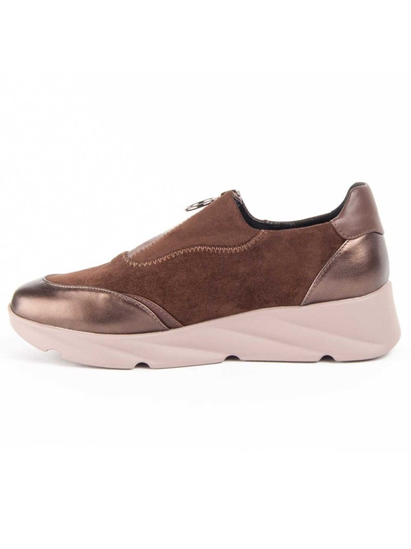 Chaussure Compens?e Mati?re Synth?tique Et Textile Montevita Marron - Kiabi
