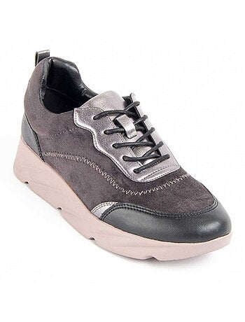 Chaussure Compensée Matière Synthétique Et Textile Montevita