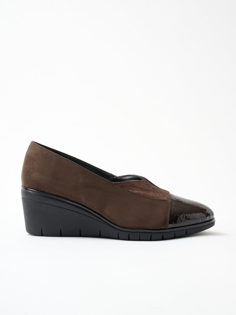 Chaussure de ville compensée largeur confort - Afibel Marron - Kiabi