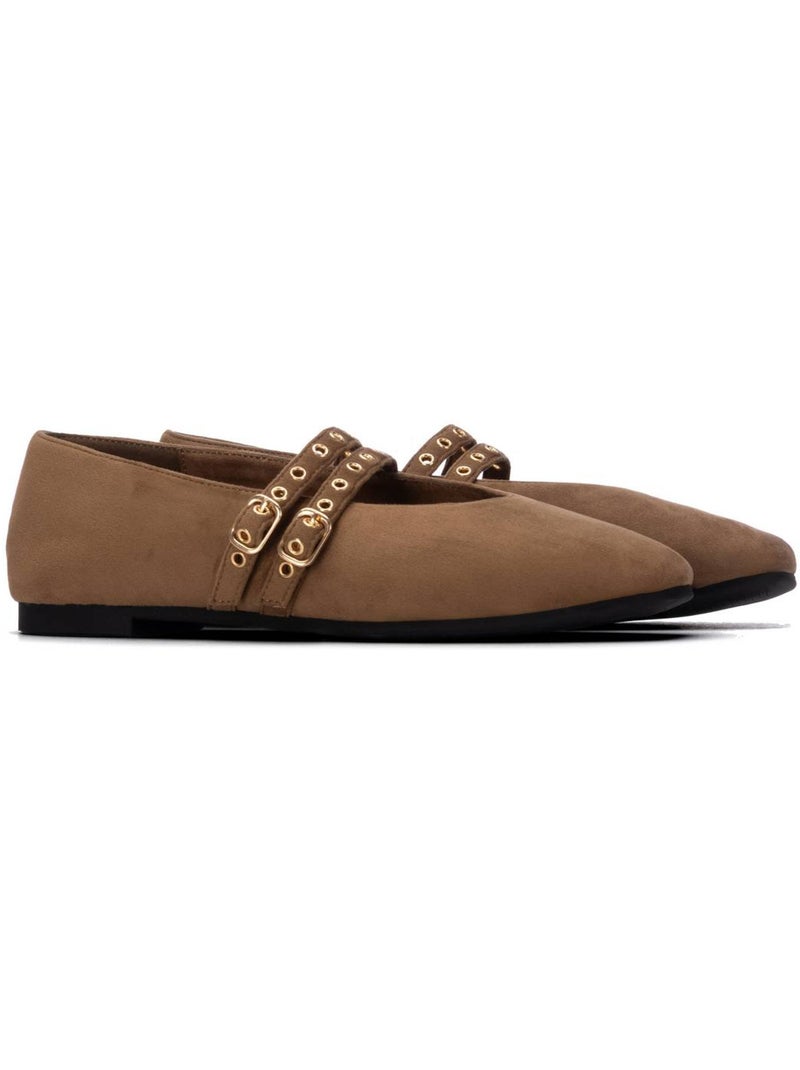 Chaussure décontractée avec boucle Taupe - Kiabi
