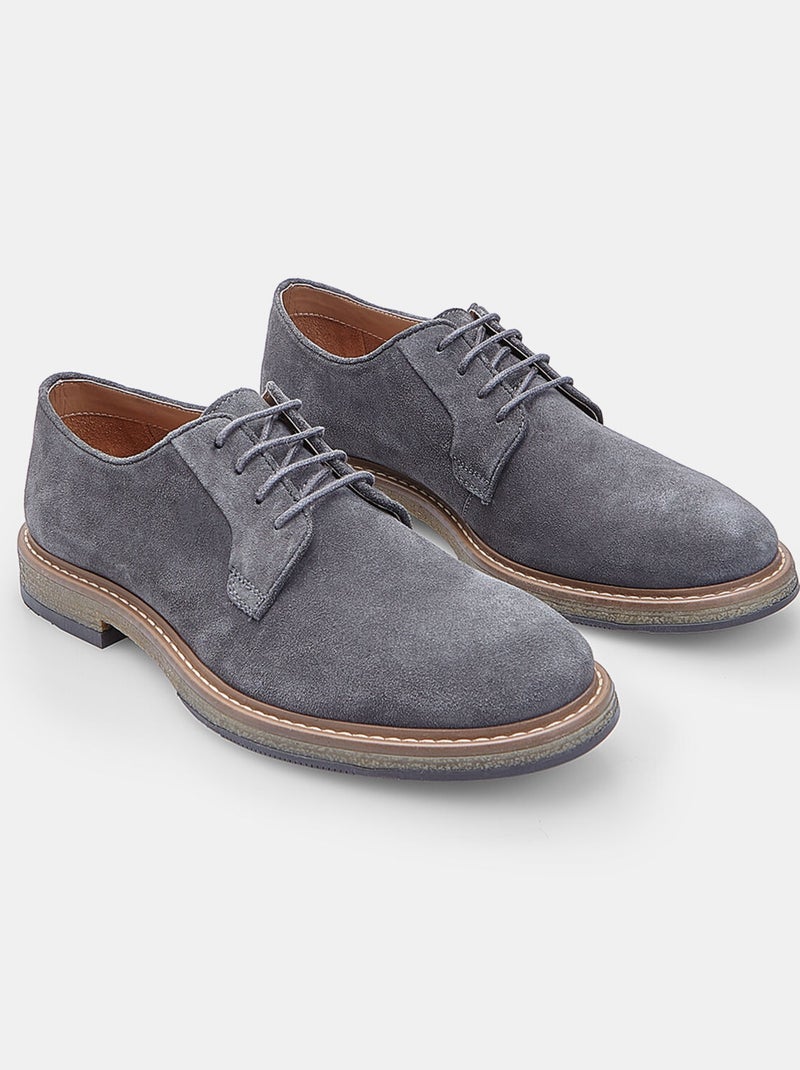 Chaussure Derby à lacets en Daim  BATA Gris - Kiabi