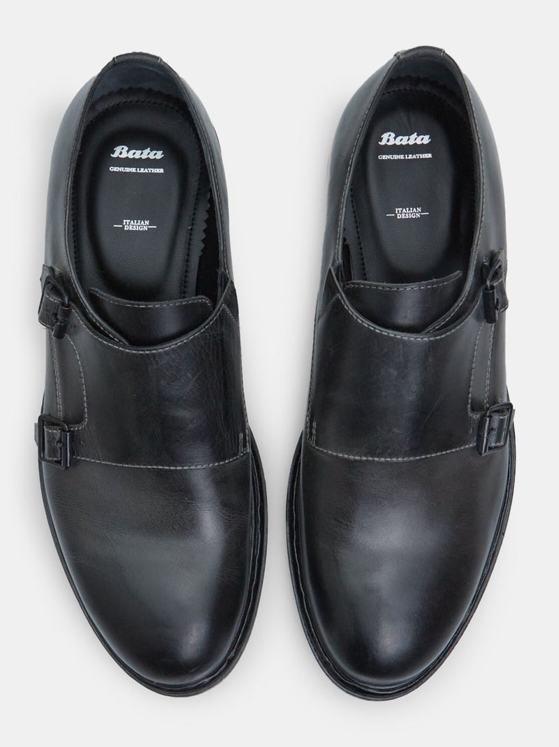 chaussures à boucles en cuir BATA Noir - Kiabi