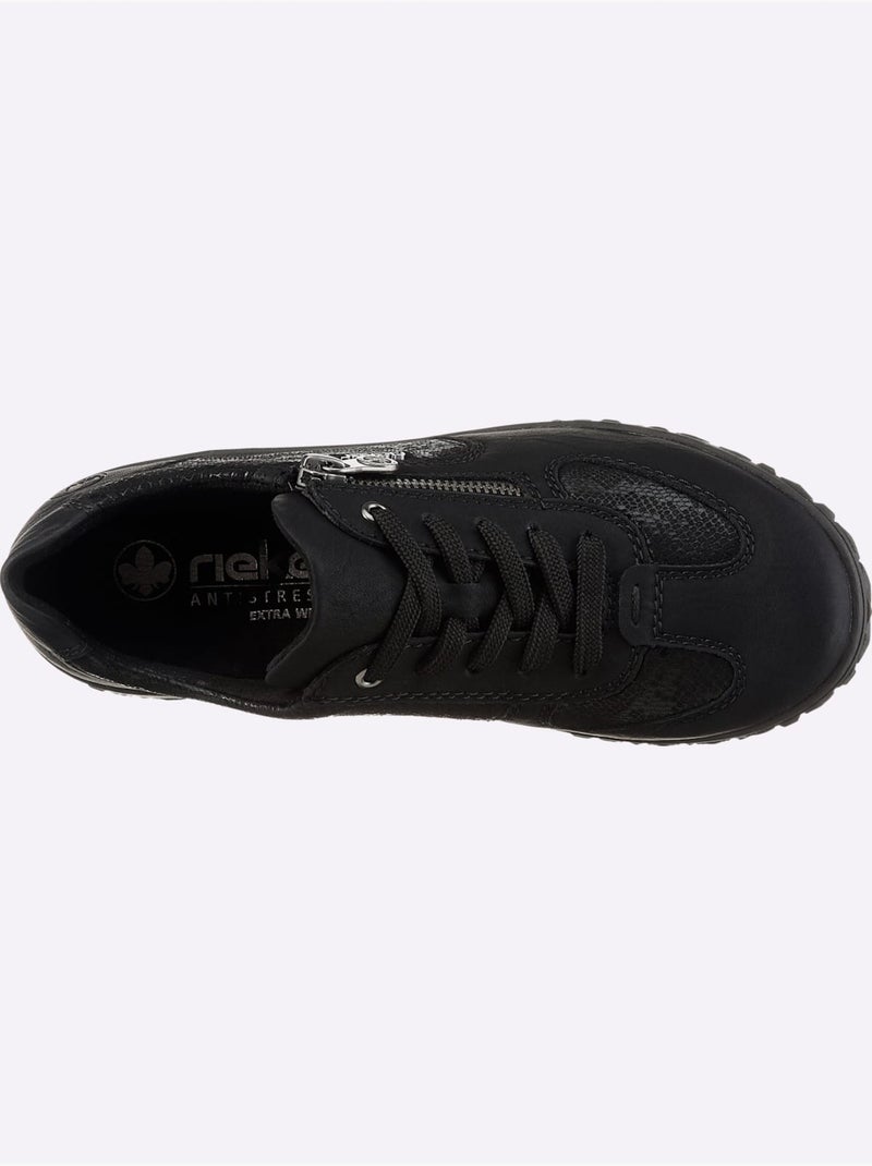 Chaussures à lacets avec empiècement extensible et glissière latérale - Taille standard - Witt Noir - Kiabi