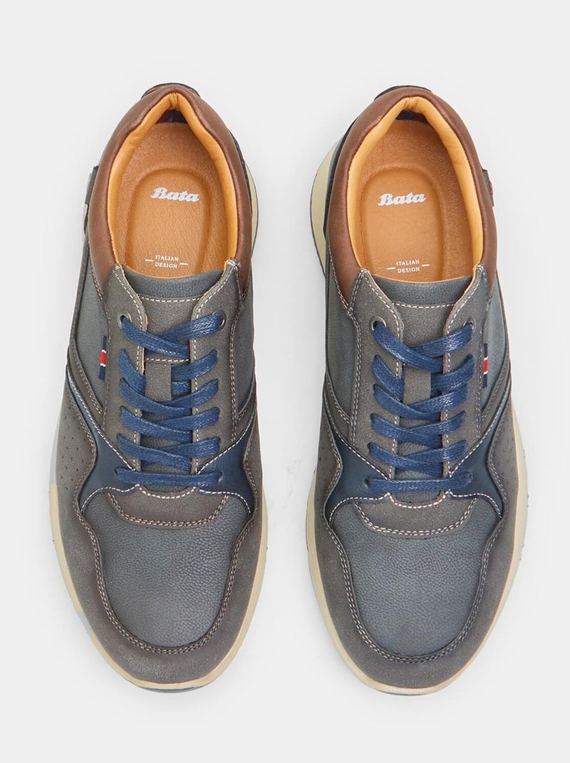 Chaussures à lacets avec semelle sport BATA Gris - Kiabi