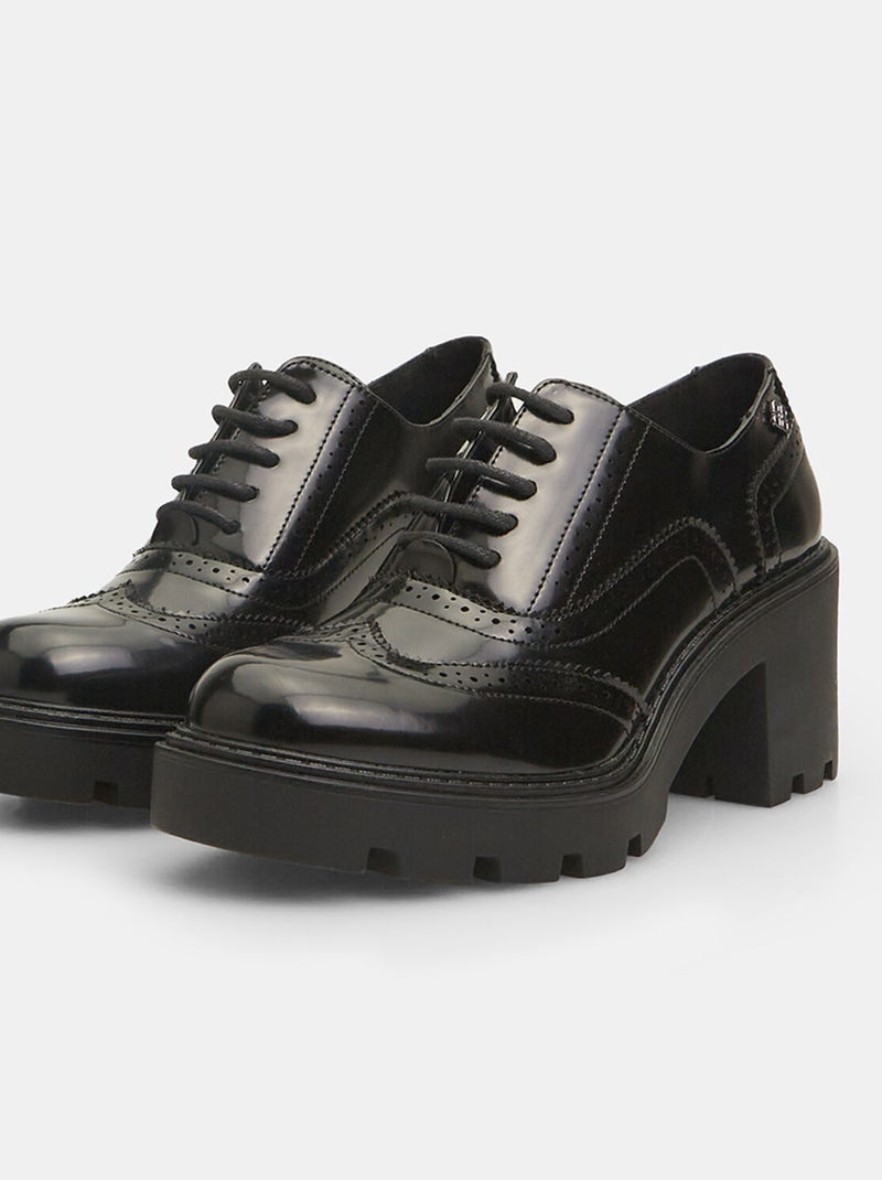 Chaussures à lacets Bata Red Label avec talon large BATA Noir - Kiabi